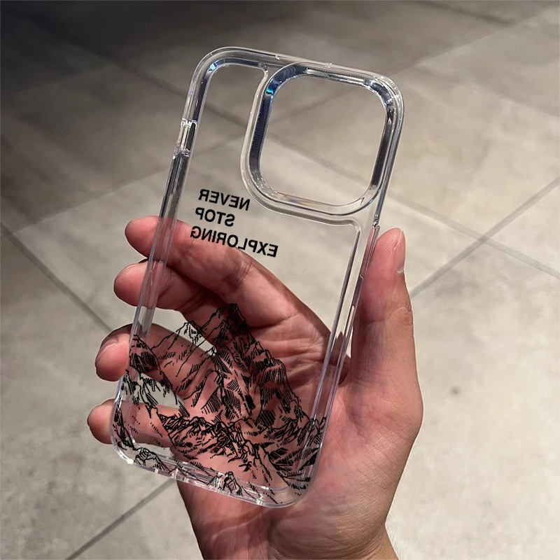 Apple Iphone 15 Pro Max - Nooit Verkocht: Berglijn Kunst Telefoonhoesje voor