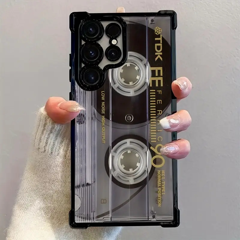 Samsung Galaxy A55 - Retro cassette patroon plating zachte telefoonhoes