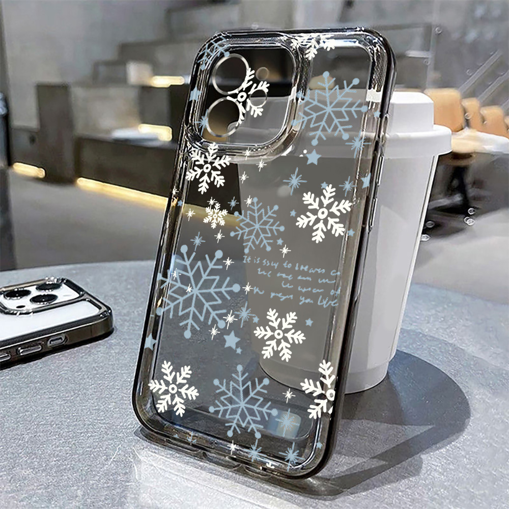 Apple Iphone 15 Pro Max - Winter Sneeuwvlok Kerstboom Transparant Telefoonhoesje voor