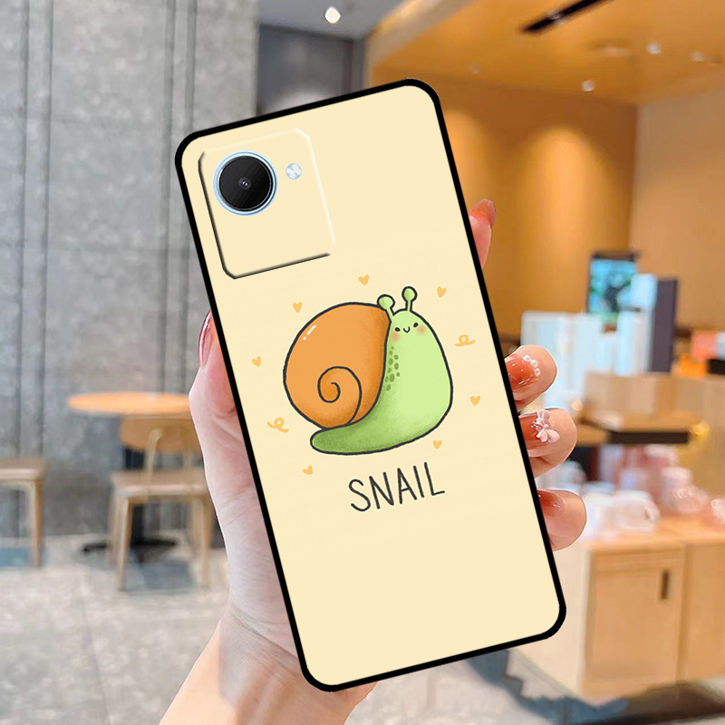 Cartoon dieren slak hoesje voo - Realme C67 recensie en prijs