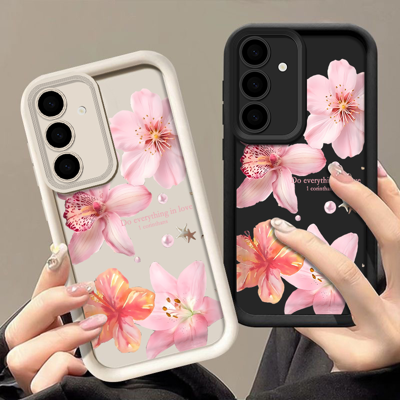 Roze bloemen telefoonhoesje vo - Samsung Galaxy A55 recensie en prijs