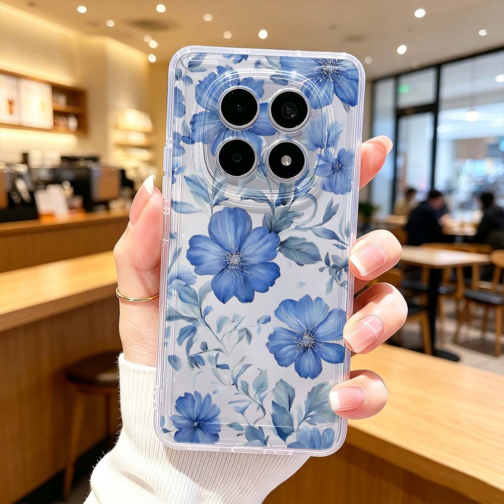 Blauwe aquarel bloemenpatroon  - Xiaomi Poco X6 recensie en prijs