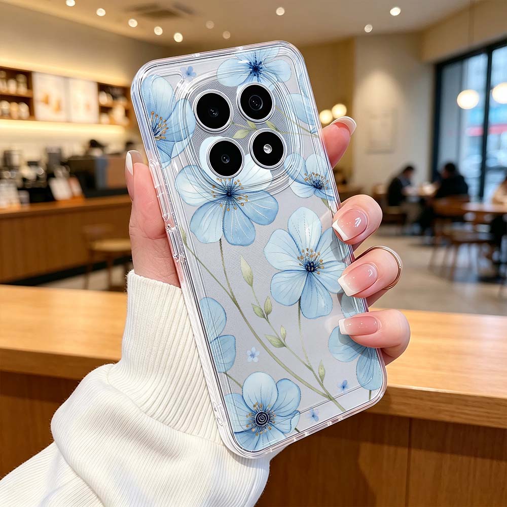 Blauwe aquarel bloemenpatroon  - Xiaomi Poco X6 recensie en prijs